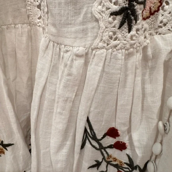 NWT By Anthropologie Long-Sleeve V-Neck Eyelet Midi Dress - Picture 10 of 12